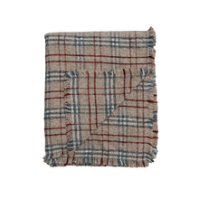 Load image into Gallery viewer, Tan &amp; Red Plaid Throw
