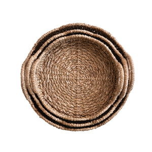 Scalloped Rattan Trays