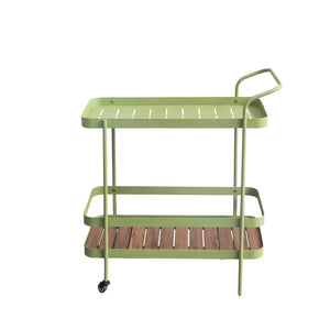 Metal & Acacia Wood Bar Cart | Sage