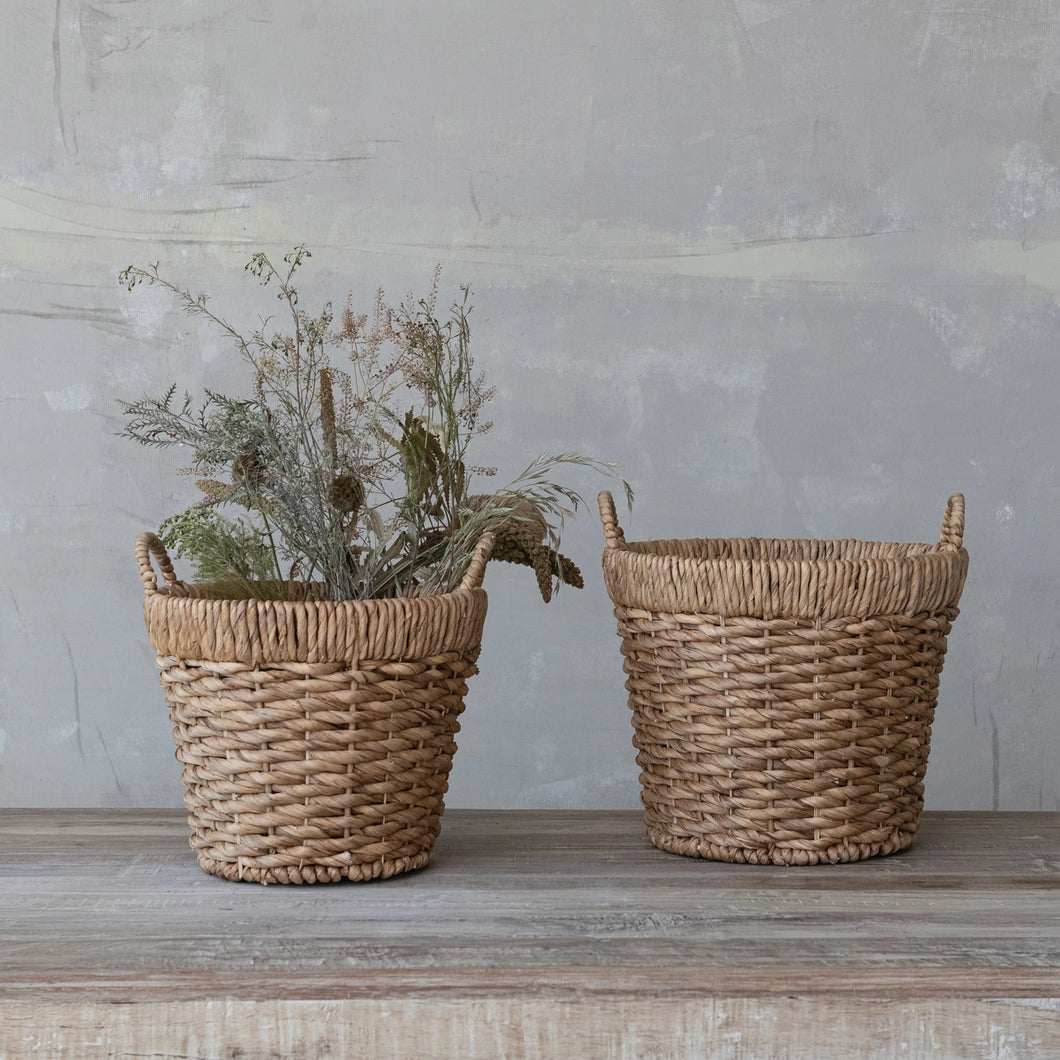 Hand-Woven Water Hyacinth Basket