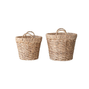 Hand-Woven Water Hyacinth Basket