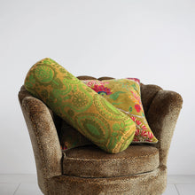 Load image into Gallery viewer, Velvet Embroidered Bolster Pillow
