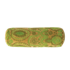 Velvet Embroidered Bolster Pillow