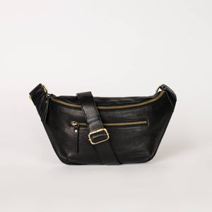 Drew Bum Bag | Black Soft Grain Leather