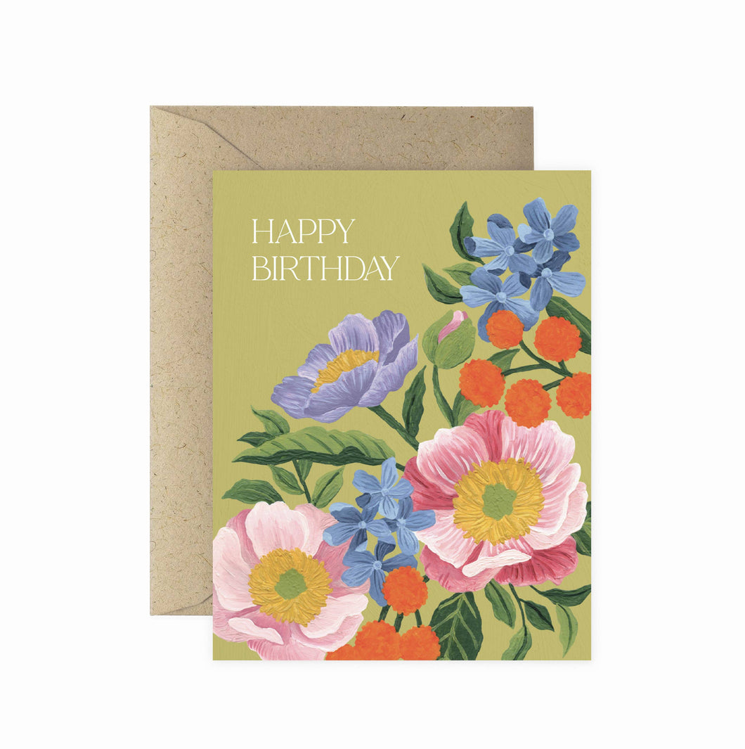 Flora Happy Birthday Greeting Card