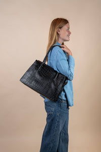 Kate Bag | Black Croco Classic Leather