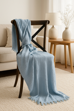 Load image into Gallery viewer, Muslin Throw Blanket | Dusty Blue
