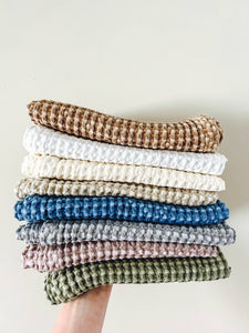 Rustic Waffle Tea Towel | Blue