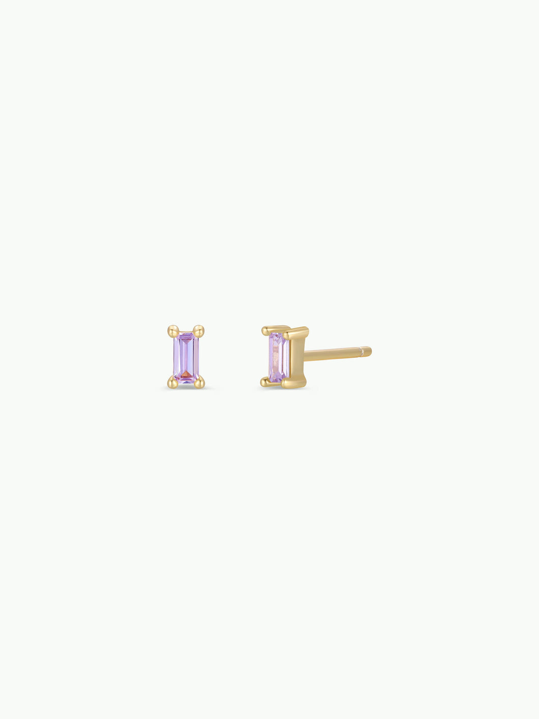 Baguette Earrings | Lilac