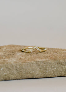 Triangle Ring | White Lambda Pave