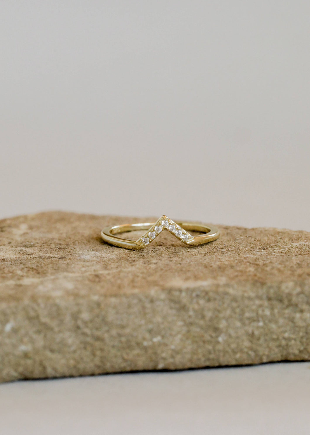 Triangle Ring | White Lambda Pave