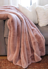 Load image into Gallery viewer, Posh Faux Fur Throw l Rosewood

