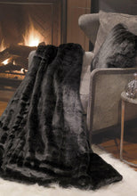 Load image into Gallery viewer, Faux Fur Throw | Black Mink
