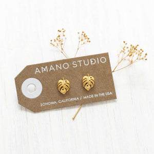 Monstera Studs