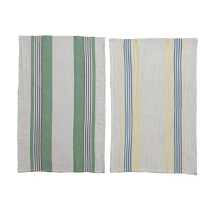 Woven Cotton Stripe Tea Towel