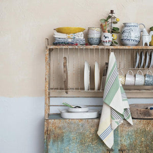 Woven Cotton Stripe Tea Towel