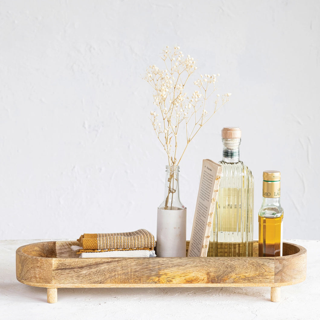 Mango Wood Footed Tray