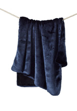 Load image into Gallery viewer, Couture Faux Fur Throw l Steel Blue Mink
