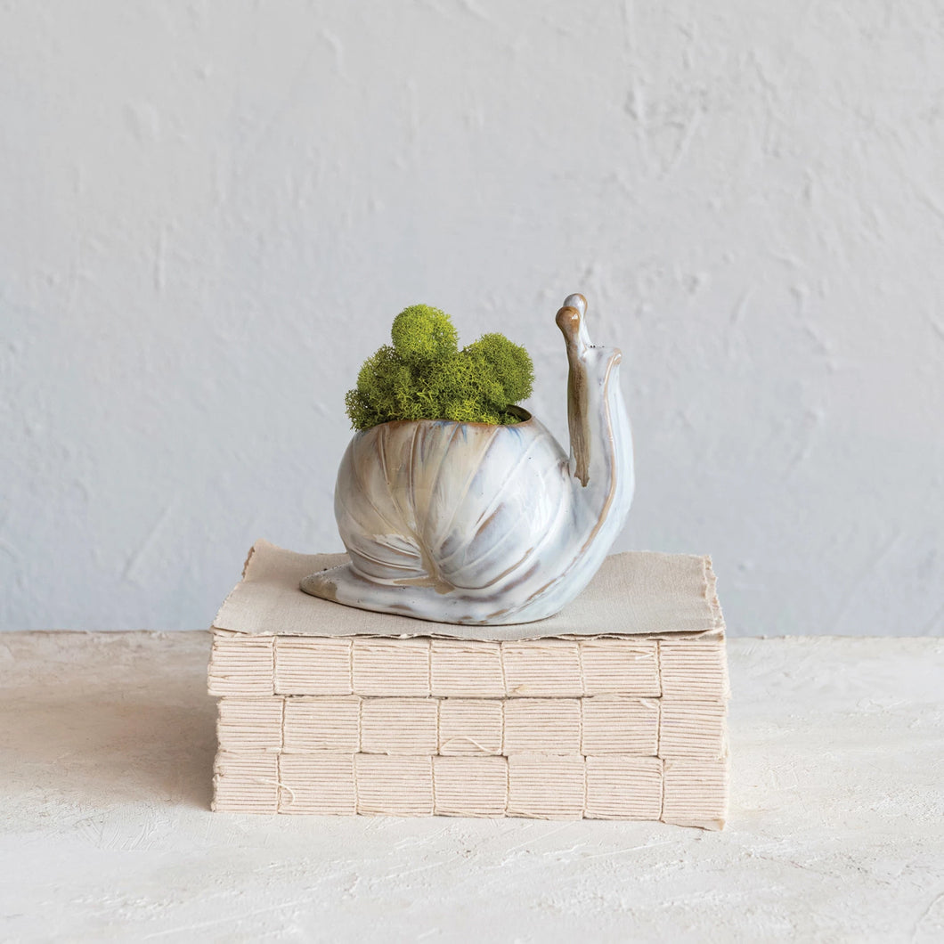 Stoneware Snail Vase