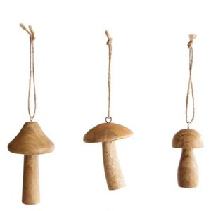 Mango Wood Mushroom Ornament