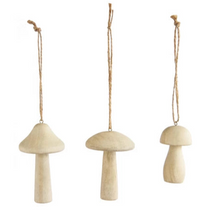 Load image into Gallery viewer, Mango Wood Mushroom Ornament
