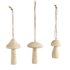 Mango Wood Mushroom Ornament