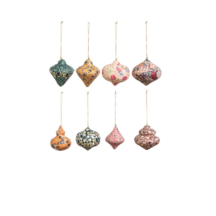 Patterned Paper Mache Ornament
