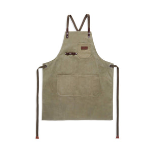 Olive waxed canvas apron