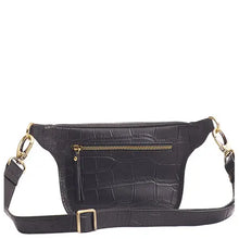 Load image into Gallery viewer, Beck&#39;s Bum Bag | Black Croco Leather
