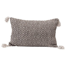 Load image into Gallery viewer, Diamond Pattern Lumbar Pillow with Tassels
