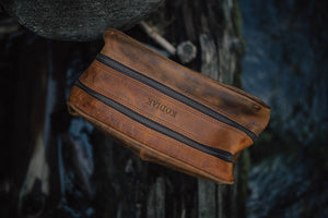 Leather Dopp Bag l Antique Brown