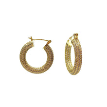 Load image into Gallery viewer, Gold Pave Hoop
