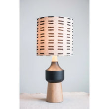 Load image into Gallery viewer, Wood &amp; Ceramic Table Lamp
