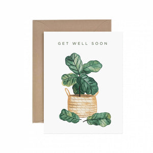 Get Well Soon Fiddle Leaf Fig Greeting Card