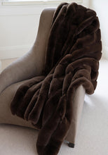 Load image into Gallery viewer, Posh Faux Fur Throw l Chocolate
