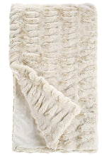 Load image into Gallery viewer, Couture Rouched Faux Fur Throw l Ivory Mink
