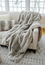 Load image into Gallery viewer, Posh Faux Fur Throw l Dove
