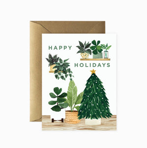 Holiday Plant Shelf Greeting Card | Christmas Card