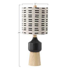 Wood & Ceramic Table Lamp