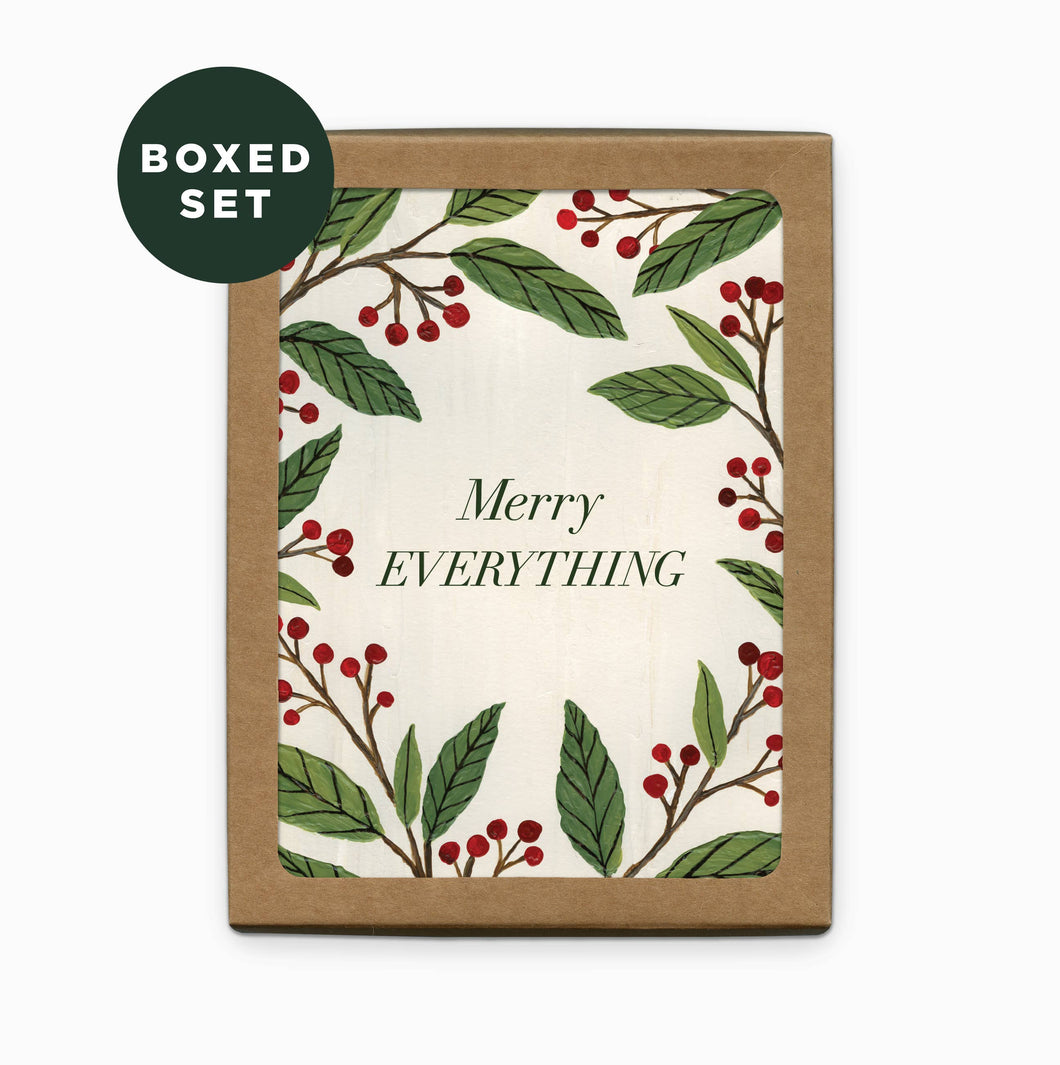 Winter Berry Merry Christmas Card - Boxed Set of 6