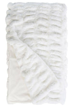Load image into Gallery viewer, Couture Rouched Faux Fur Throw l Snow Mink
